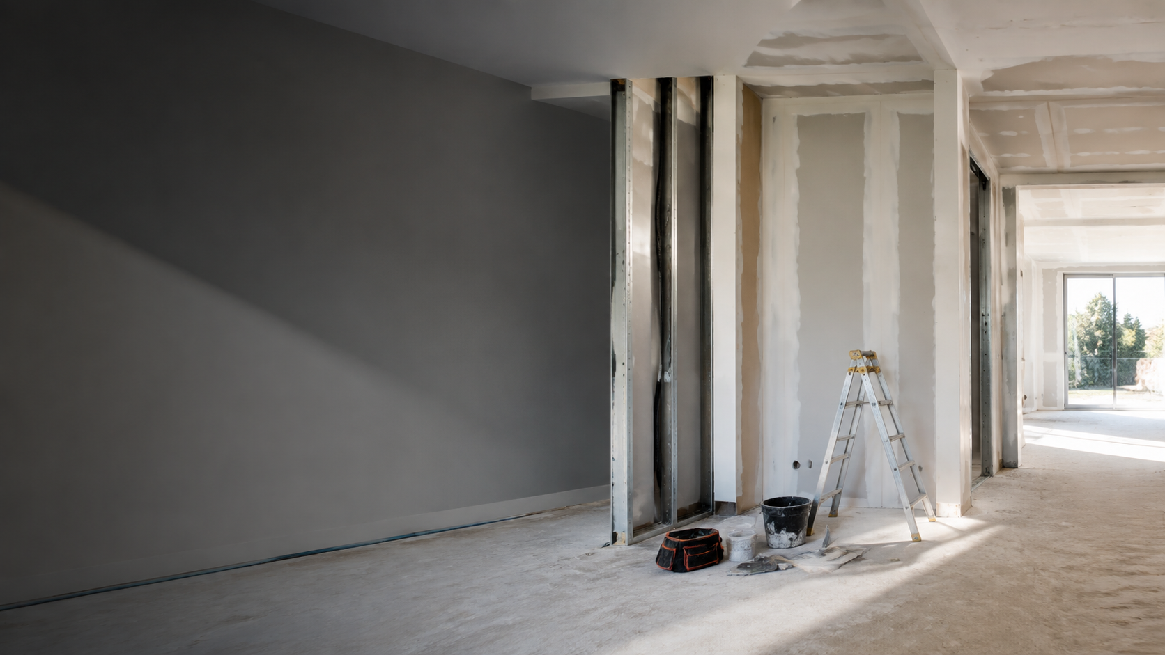 Intérieur en cours de travaux de placo